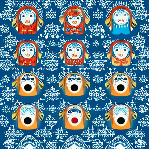 Vector star blue matryoshka poster
