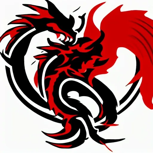 dragon_ oriental_warrior_logo_fire_smoke_rage.