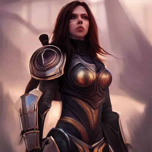 slender realistic symmetrical body, Scarlett Johansson face, detailed symmetrical circular iris, Scarlett Johansson as hellish incubus with mix of black and white hair, Valkyrie armor, polished, (((silver and gold armor))), holding sword and shield, shiny , somber, Valhalla background, epic light, dynamic poses, high magnification, overview, magnification, buttock augmentation, high magnification, paladin outfit, intricate, photorealistic, vibrant colors, light hair, sharp focus, film lighting, ElMaestroDavid , low contrast bokeh background, digital painting, concept art, artstation, by Artgerm, by Sakimichan, by WLOP, paint explosions, f/1.8, 85mm, flickering light, 8k, unreal engine 5