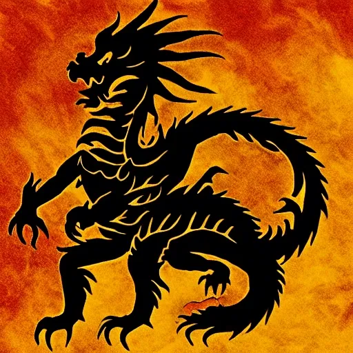 dragon_ oriental_warrior_logo_fire_smoke_rage.