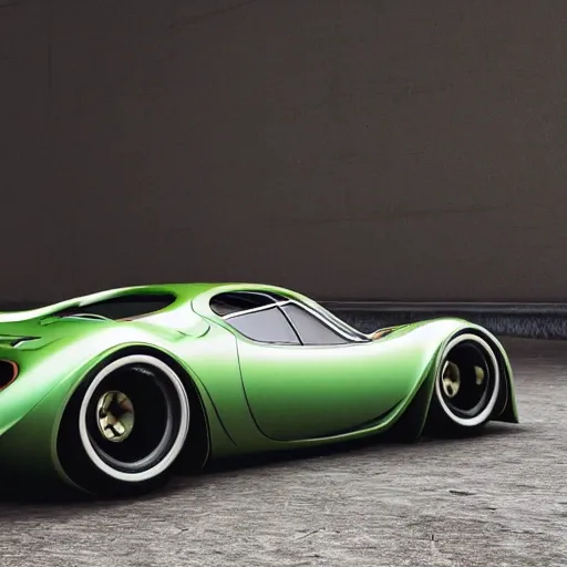 a future racing car, cool wheels, futuristic miura gt,cyberpunk, realistic, cinematic light,  glowing tires, cool body lighting,  4K, 8K