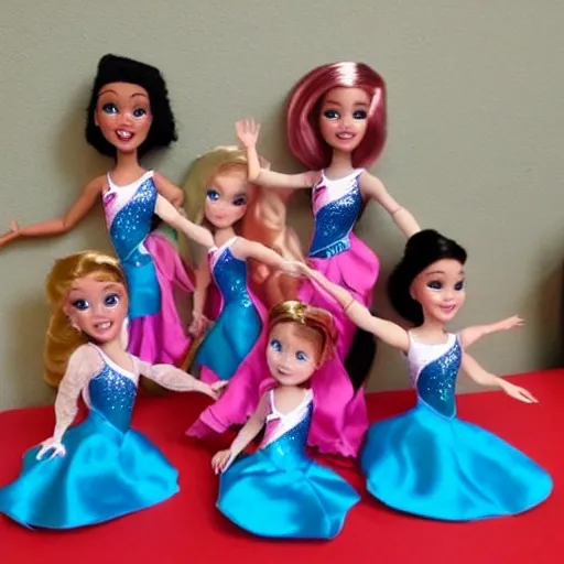 Disney Princess Dolls Gymnastics Team