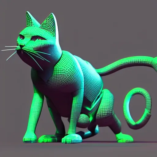 3d render cyberpunk CAT