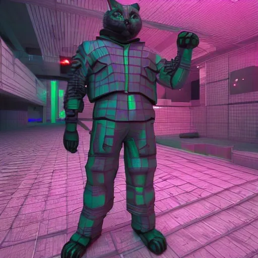 3d render cyberpunk CAT