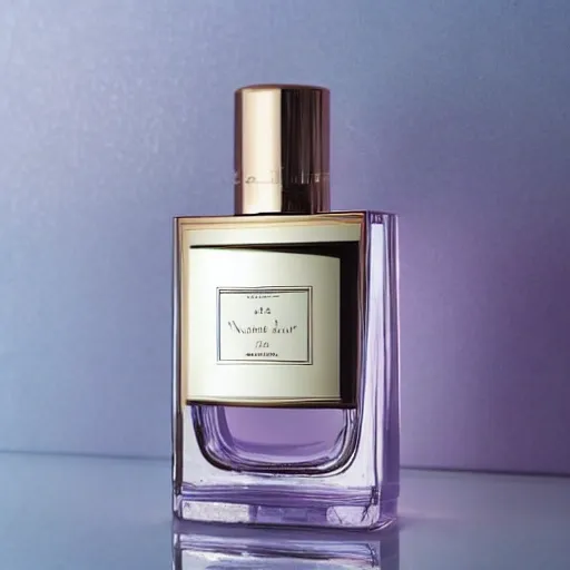 Exquisite fragrance bottle with intricate detailing, exuding an air of sophistication, delicately placed among a bed of fragrant pink rose petals 
Ethereal and romantic, with a touch of luxury  
Sleek blue wall as a subtle background, accentuating the beauty of the objects  
Natural lighting, adding a soft and delicate touch to the scene 