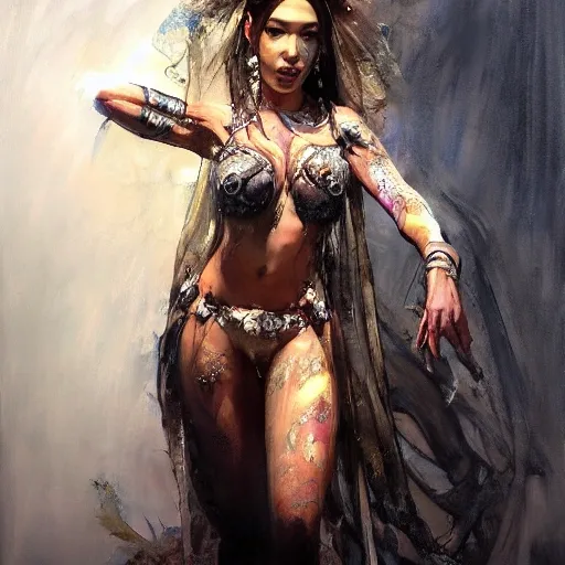 portrait full body female Russian concubine with slim curvy body painting by gaston bussiere, greg rutkowski, yoji shinkawa, yoshitaka amano, tsutomu nihei, donato giancola, tim hildebrandt, oil on canvas, trending on artstation, featured on pixiv, cinematic composition, extreme detail, metahuman creator

,(best quality:1.4), ((masterpiece)),((realistic)), (detailed),

Negative prompt: paintings, sketches, (worst quality:2.0),(normal quality:2.0), (low quality:2.0), lowres, ((monochrome)), ((grayscale))(monochrome:1.1), (shota:1.5), ((disfigured)), ((bad art)),((NSFW)), bad-hands-5,
Steps: 20, Sampler: DDIM, CFG scale: 7, Seed: 4141018083, Size: 512x768, Model hash: 32c4949218, Model: V08_V08, Denoising strength: 0.5, ENSD: 31337, Hires upscale: 2, Hires steps: 20, Hires upscaler: 4x-UltraSharp