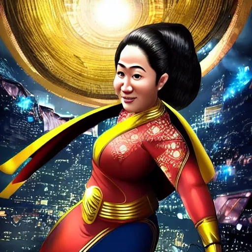 Megawati, super hero, cinematic composition, extreme detail, metahuman creator