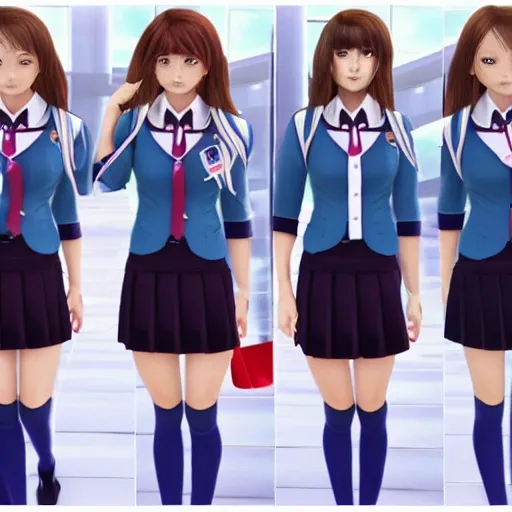 uniform 
female
student
realistic