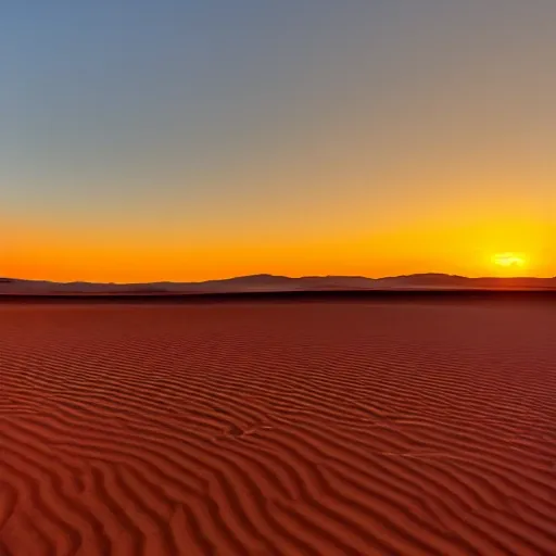 Desert with sunset ground perspective
