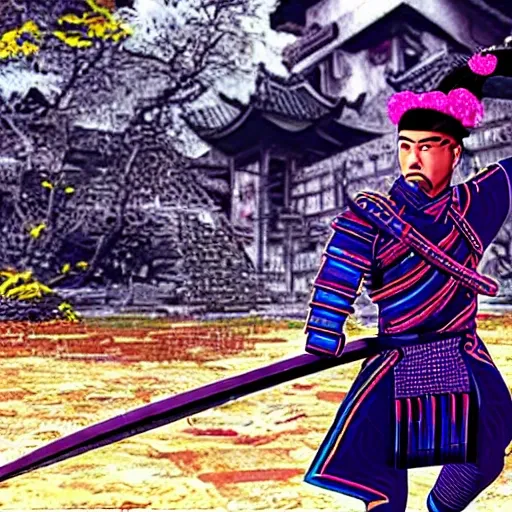 , Trippy, 3D un samurai estilo ninja colombiano combatiendo en corea llamados los demonios de las trincheras