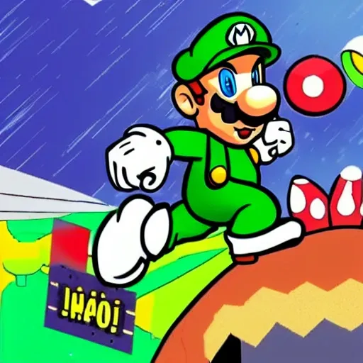 create an image of mario bros futurist Cartoon