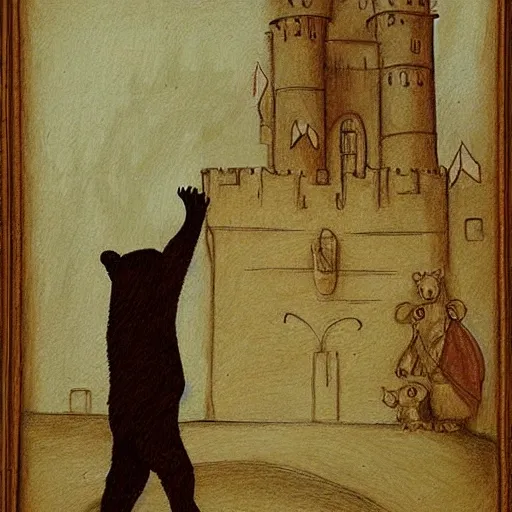 bear in a castle painting a renaissance painting
, Pencil Sketch