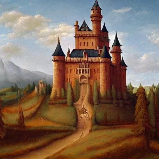 bear, castle, renaissance, , Oil Painting