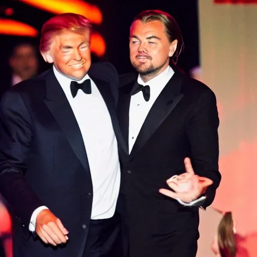 
leonardo dicaprio dancing with donald trump