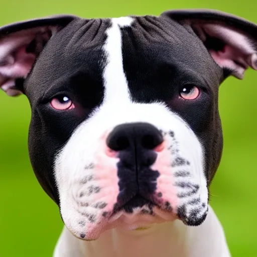 Black and white pit bull dog