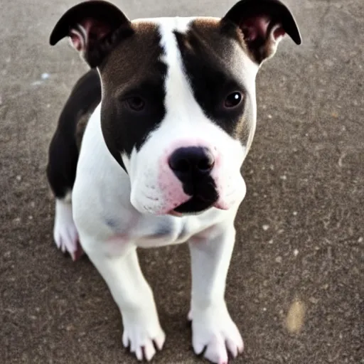 Black and white pit bull dog