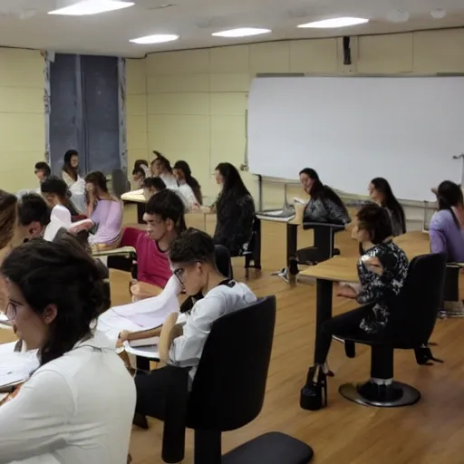 Alumnos en un salon de clases, tomando el control de la clase