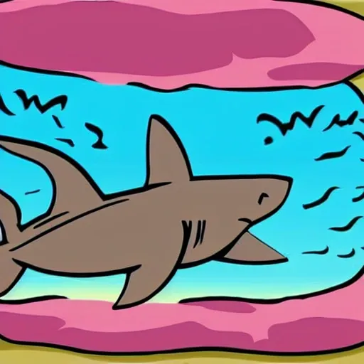 shark swimming , Cartoon