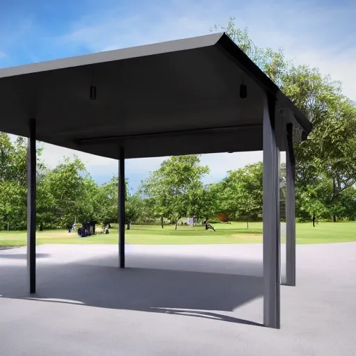 For the design of the kiosk with a gabled roof and solar panel, the following can be considered:

