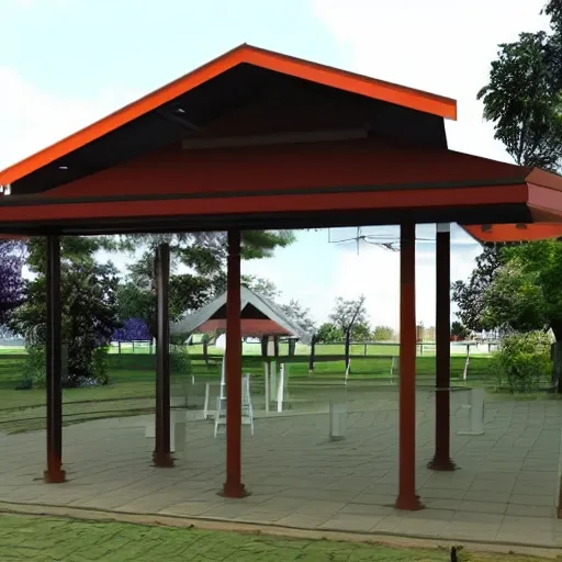 For the design of the kiosk with a gabled roof and solar panel, the following can be considered:

