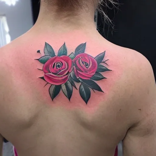 Kompass geschwungen mit Rosen tattoo
