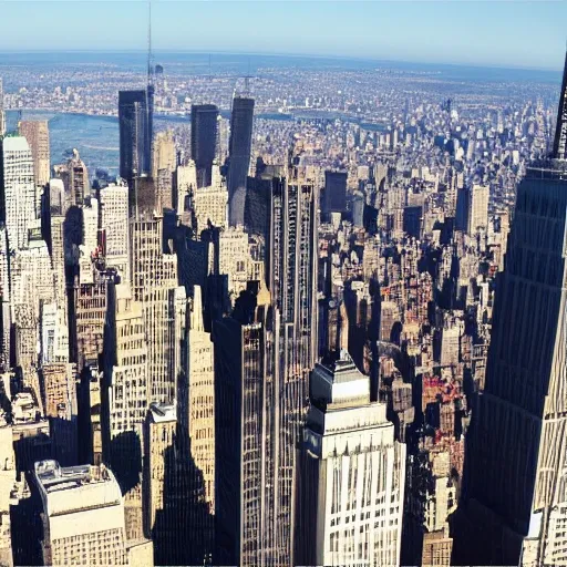  people flying around the empire state building, relistic, hd,  