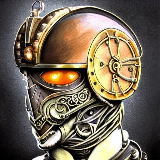 steampunk helmet fantasy art mask robot ninja stylized digital illustration sharp focus, elegant intricate digital painting artstation concept art global illumination ray tracing advanced technology chaykin howard and campionpascale and cooke darwyn and davis jack, Trippy, Trippy, Cartoon, 3D, Pencil Sketch, Oil Painting, Water Color