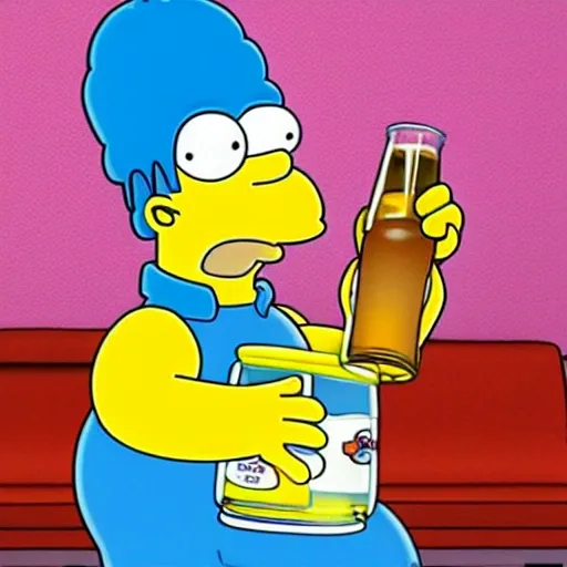 , Cartoon homer simpsons drinking a beer
