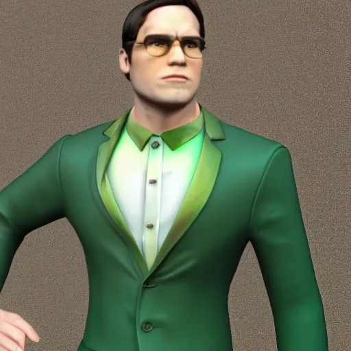 Nathaniel "Nathan" Summers marvel
 wearing a green dress suit, 3D