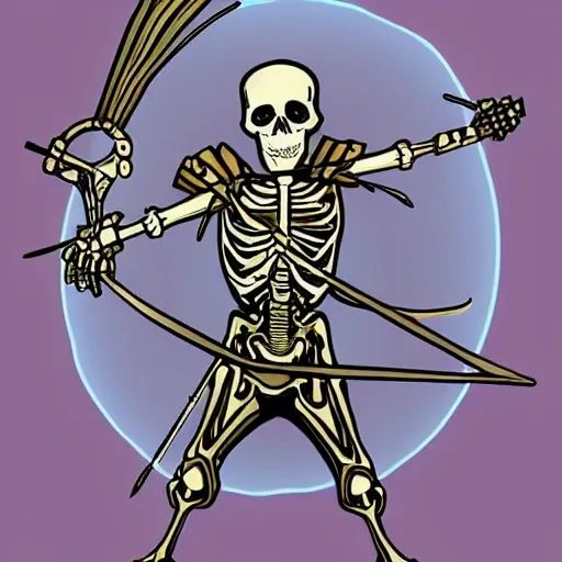 skeleton archer, digital art