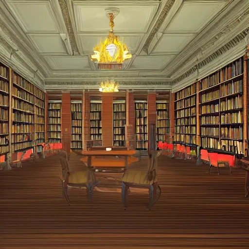 realistic classic library, hall with a lot of tables, beautiful scenery, perfect picture quality, bright colors, unreal engine highly rendered, portrait full body teen european sit studying, extremely detailed face and eyes, oil on canvas, trending on artstation, featured on pixiv, cinematic composition, extreme detail, metahuman creator, Size: 1920x1080