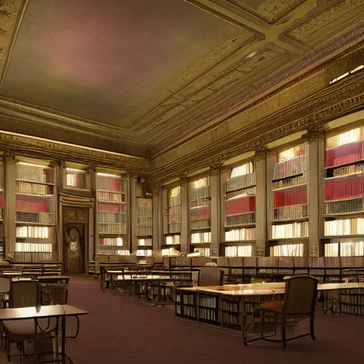 realistic classic library, hall with a lot of tables, portrait full body european man sit studying, beautiful scenery, perfect picture quality, bright colors, unreal engine highly rendered, extremely detailed face and eyes, oil on canvas, trending on artstation, featured on pixiv, cinematic composition, extreme detail, metahuman creator, Size: 1920x1080