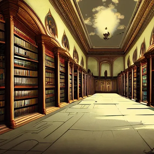 realistic classic university library, aisle with a lot of tables, portrait full body european man sit studying, beautiful scenery, perfect picture quality, bright colors, unreal engine highly rendered, extremely detailed face and eyes, oil on canvas, trending on artstation, featured on pixiv, cinematic composition, extreme detail, metahuman creator, Size: 1920x1080