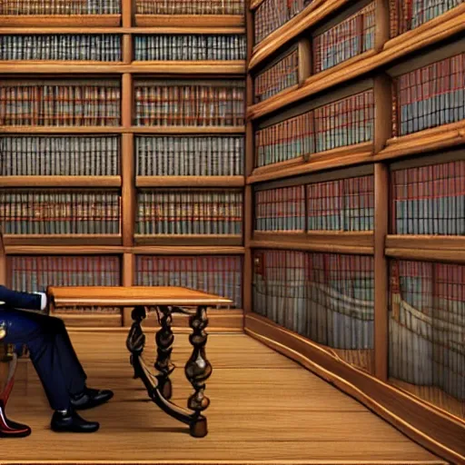 realistic classic university library, portrait full body european man sit studying, aisle with a lot of tables, beautiful scenery, perfect picture quality, bright colors, unreal engine highly rendered, extremely detailed face and eyes, oil on canvas, trending on artstation, featured on pixiv, cinematic composition, extreme detail, metahuman creator, Size: 1920x1080