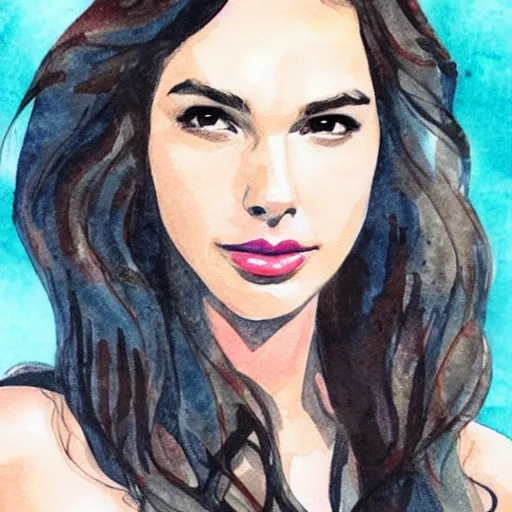 Beautiful Girl: Gal Gadot Model, Water Color