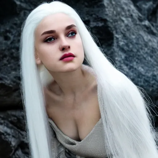 Valyrian female, long pale white hair