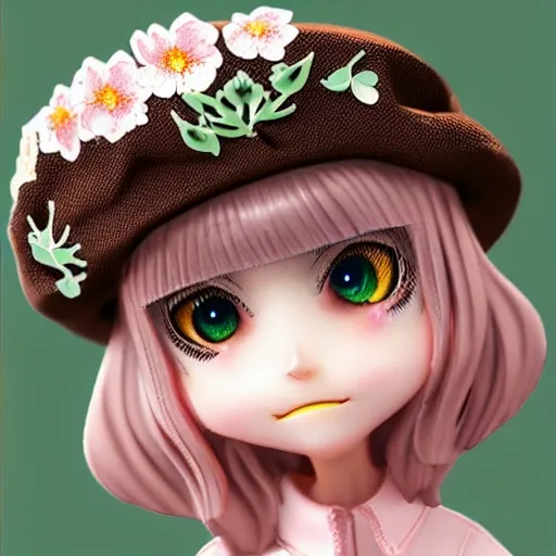 (masterpiece),(best quality),(ultra-detailed), (full body:1.2), 1girl,chibi,cute, smile, open mouth, flower, outdoors, ((playing with a cute dog)), beret, jacket, blush, tree, :3, shirt, short hair, cherry blossoms, green headwear, blurry, brown hair, blush stickers, long sleeves, bangs, black hair, pink flower, (beautiful detailed face), (beautiful detailed eyes), <lora:blindbox_V1Mix:1>