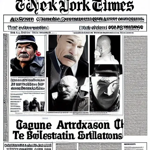 The cover of a New York Times newspaper with a half-page photo of actor Charles Bronson, below a boldly-lettered headline about a homicide and the text of the article