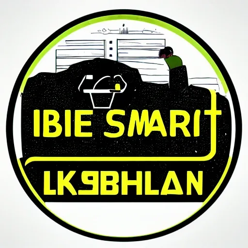 Be Smart English Learning Ukrainian Studio Logo with Glitches