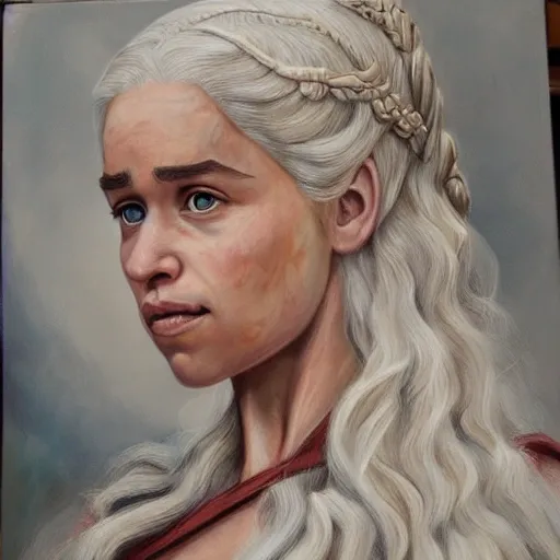 Daenerys Targaryen, highly detailed, Oil Painting