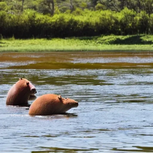 capybara river relax