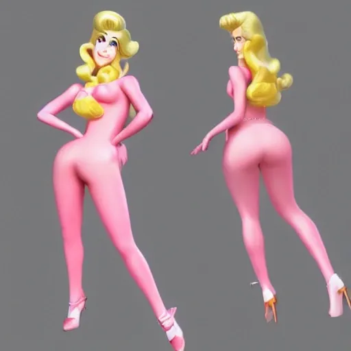 Sexy Princess Peaches, 3D, Cartoon