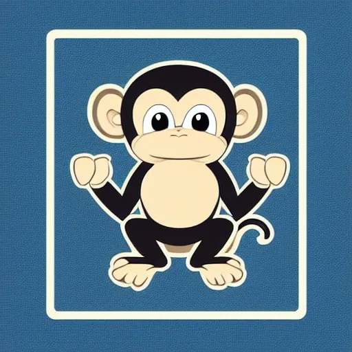 monkey mascot, design, super cute, 2d, vector, flat', vector t-shirt art ready to print in high quality
