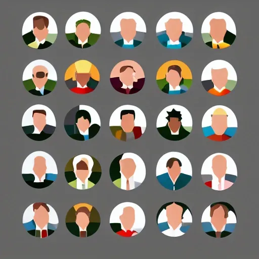 icons of man ,flat style, transparent background, png, size 1024*1024