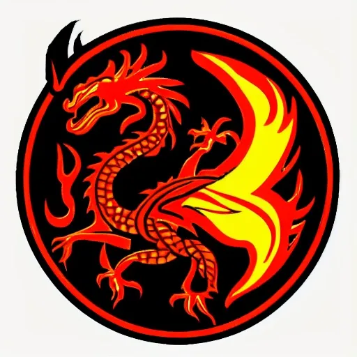 dragon_ oriental_warrior_logo_fire_smoke_rage.