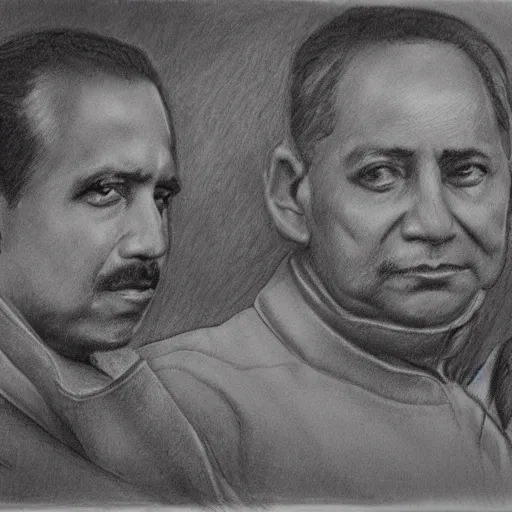 una imagen de los 3 padres de la patria, Pencil Sketch