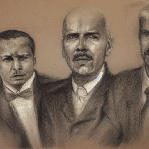 una imagen de los 3 padres de la patria, Pencil Sketch, Water Color