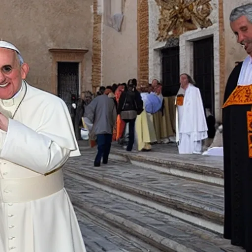 El papa fransico con ropa valenciaga