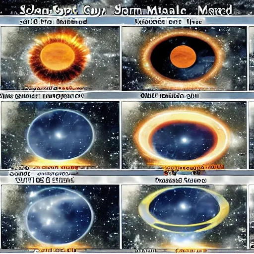 Solar Eclipse Jupiter Saturn comet supernova marble symmetrical