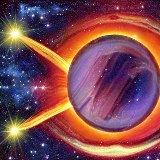 Solar Eclipse Jupiter Saturn comet supernova marble symmetrical